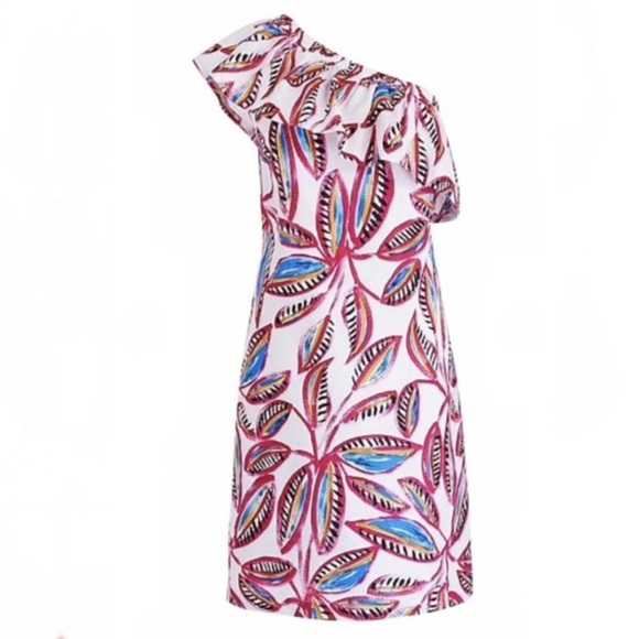 J. CREW One Shoulder Linen Blend Floral Print Dress - Picture 5 of 16